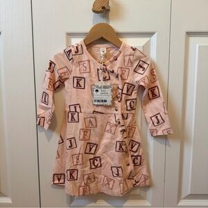 NWT Kate Quinn Pink Alphabet Block Wrap Dress